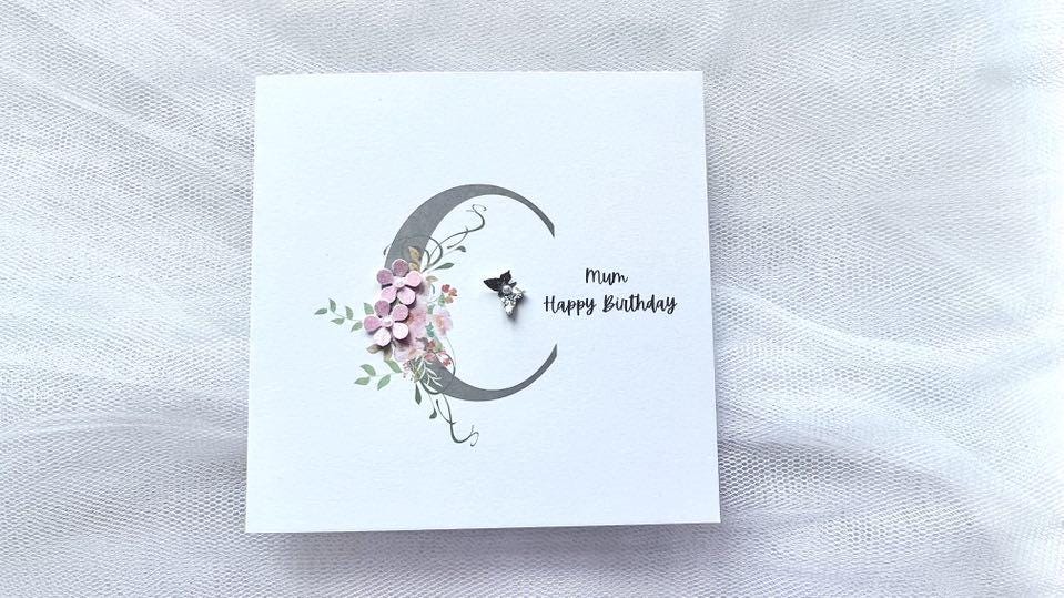 Handmade Personalised Birthday Card, 3D Alphabet Birthday Card C621