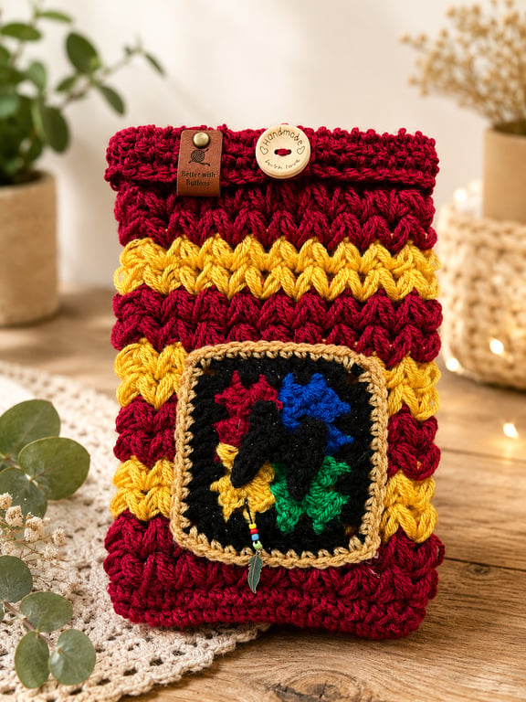 Harry Potter Book Sleeve – Handmade Crotchet Book Cover & Reader Gift