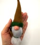 OOAK Handmade Autumn Gonk 15.5cm Brown Coat Hat Holding a Book Needle Felted - Image 4