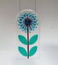 Blue Fused Glass Retro Allium Hanging - Handmade Glass Suncatcher - Image 2