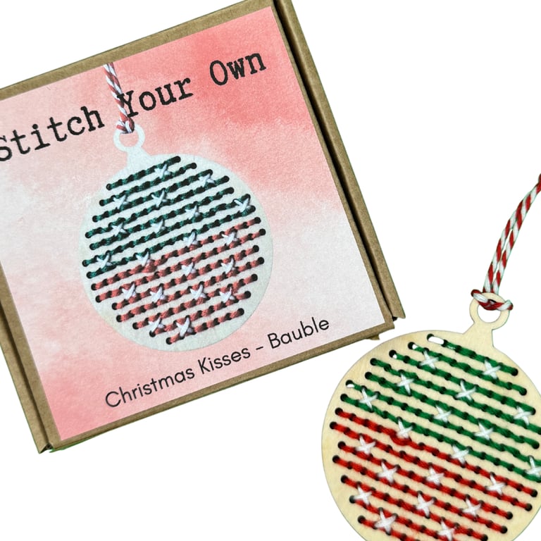 Stitch Your Own Festive Decoration - Christmas Kisses