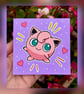 Jigglypuff Pokemon - Hand Painted Magnet Canvas Art - Wall Decor - Desktop