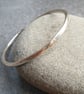 Forged silver bangle, Contemporary hallmarked bracelet - Image 2