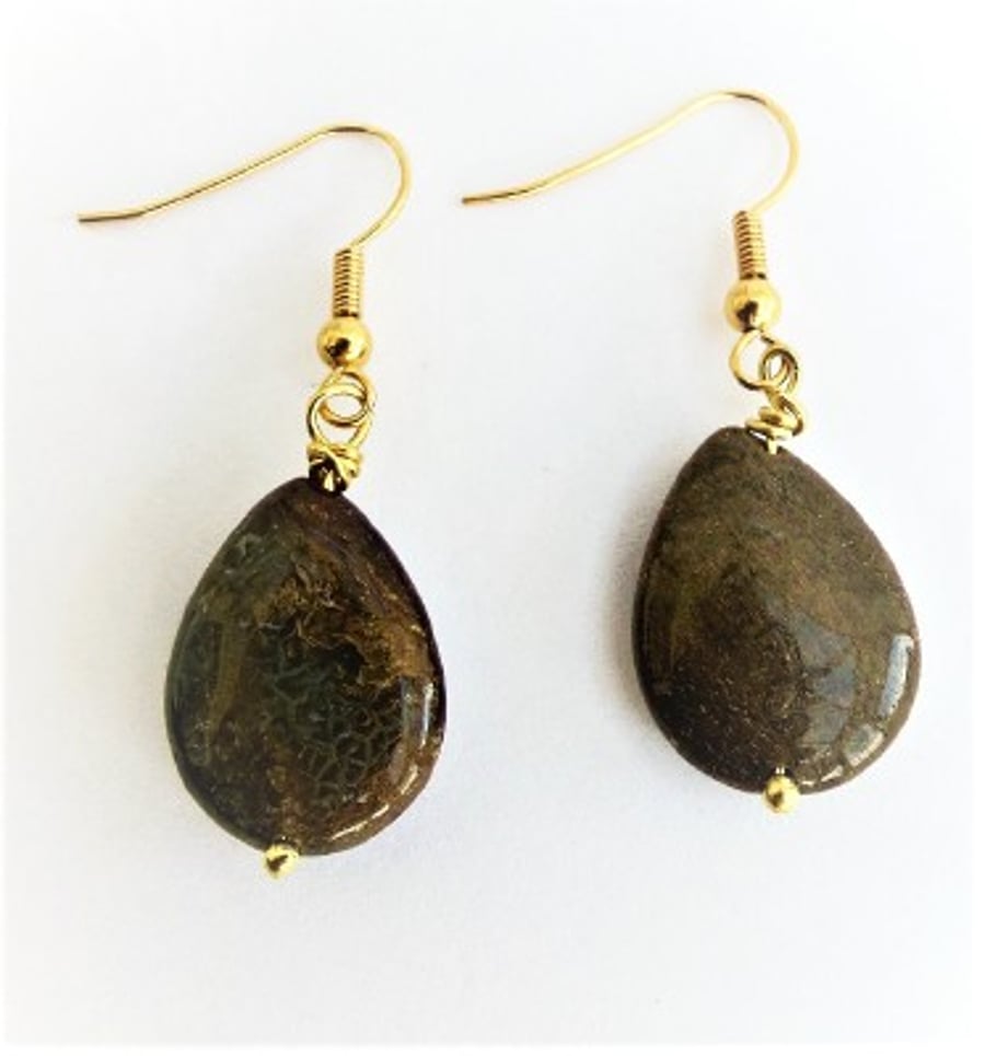 " River Bed" Semi-precious gemstone earrings