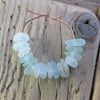 16 Natural sea glass beads, mixed,supplies (63)
