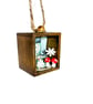 Miniature house textile art in wooden drawer box, 3D fabric wall hanging - Image 3