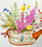 Dartmoor Teapot, floral print from original artwork by Jackie Reynolds  - Image 2