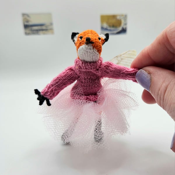 Miniature Knitted Fox