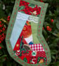 Christmas Stocking Decorations patchwork green. - Image 3