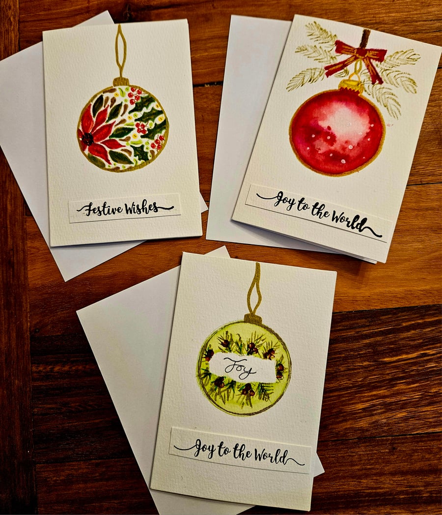 Hand painted christmas cards