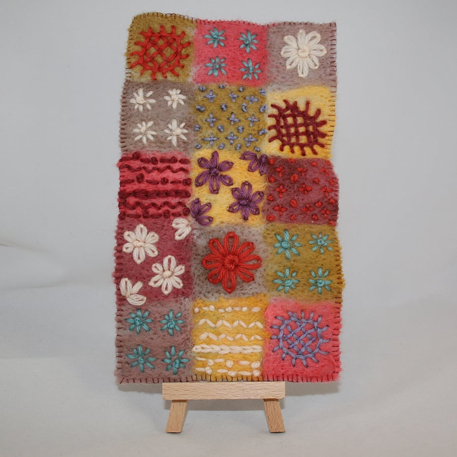 Embroidered Hanging - Patchwork squares