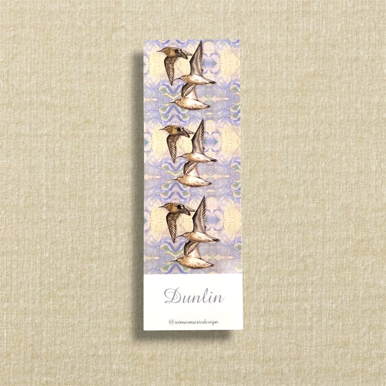 Dunlin bird bookmark - British wildlife gifts 