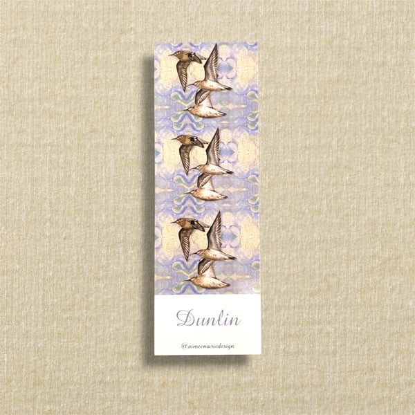 Dunlin bird bookmark - British wildlife gifts 