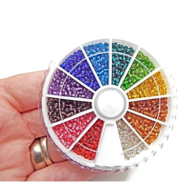 Preciosa Seed Beads, Silver Lined, Size 11, Wheel of 1800, Jewellery Making