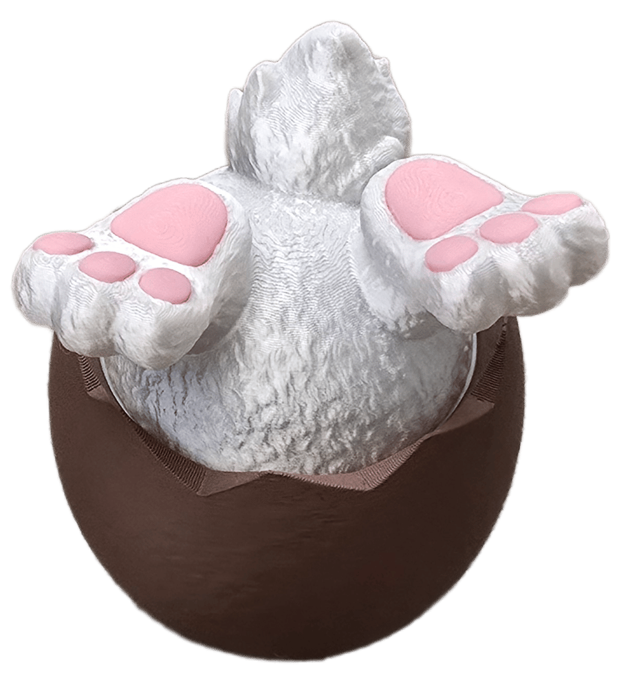 Bunny in chocolate egg sweet container 