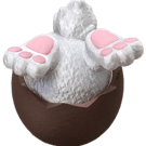Bunny in chocolate egg sweet container 