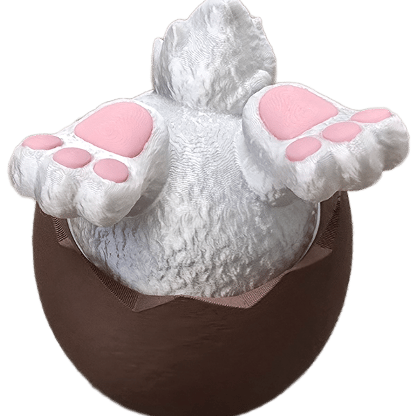 Bunny in chocolate egg sweet container 