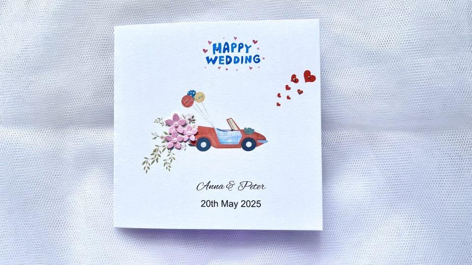 Handmade Personalised Wedding Card Anniversary Card C709