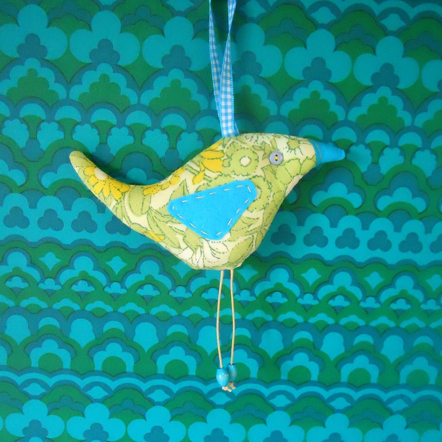 SALE Lime  Retro Bird