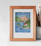 Lake Cabin, A6 giclée greetings card with recycled brown envelope - Image 3