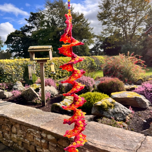 Crochet Wind Spinner Decoration in Bright Multicolours