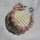 Pink Opal Gemstone Chakra Beaded Bracelet "Pink Whisper"