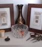 Oatmeal Speckle Bronze Grey & Natural Handstitched Geometric Small Art Pictures - Image 7