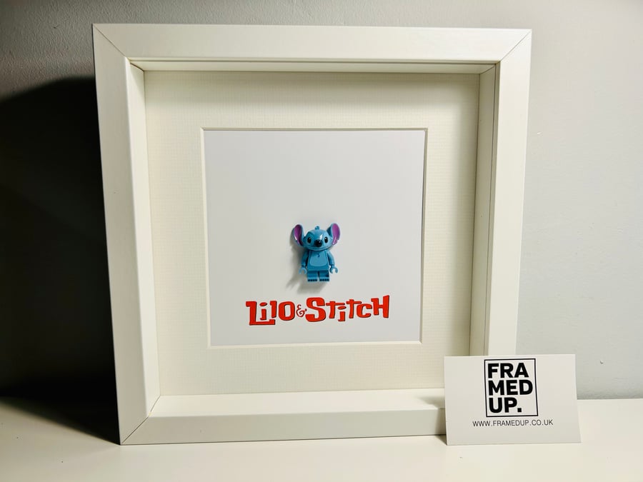 STITCH - Framed Lego minifigure - Awesome art work