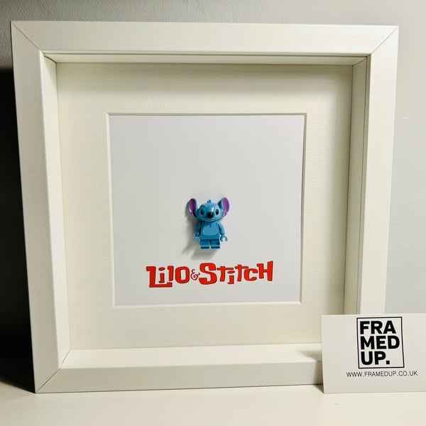 STITCH - Framed Lego minifigure - Awesome art work