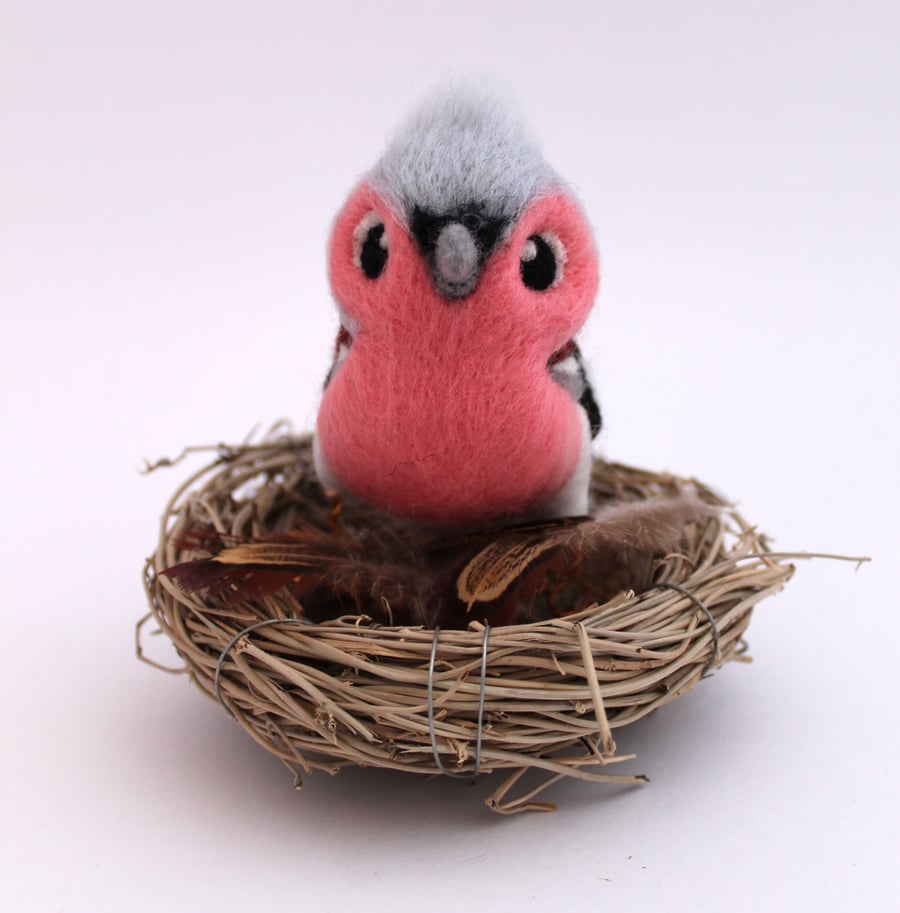 Needle Felted Chaffinch Bird Ornament 