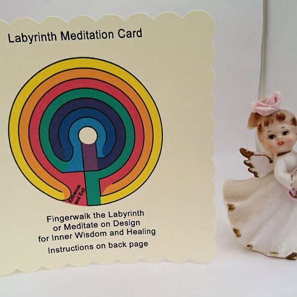 Labyrinth Card, Gift,Portable Finger Labyrinth, Angel Altar, FREE POSTAGE TO U.K