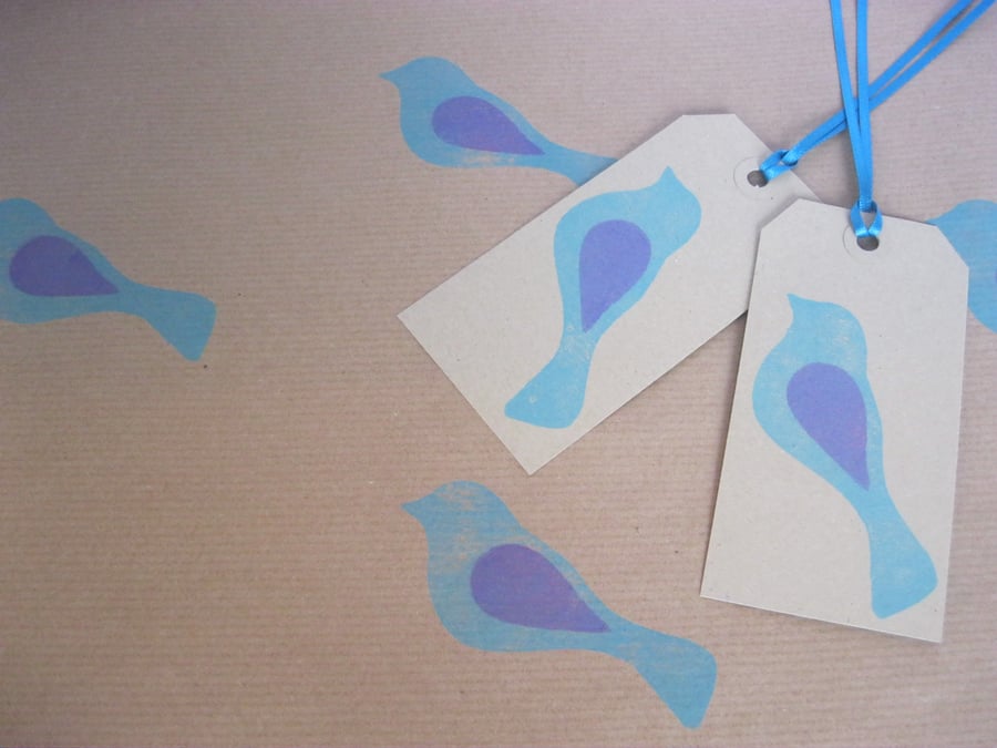 Turquoise Bird Gift Wrap Set