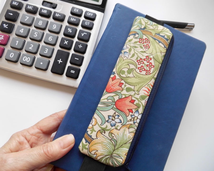 SOLD case for cover of book diary journal William Morris Golden Lily fabric