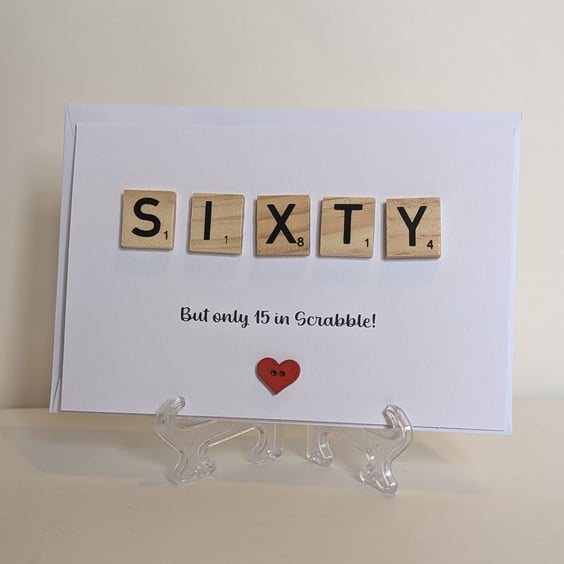 60th Birthday scrabble greetings card