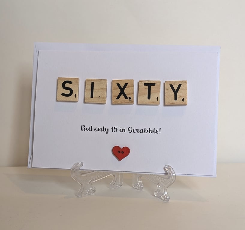 60th Birthday scrabble greetings card