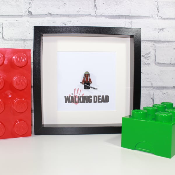 THE WALKING DEAD - MICHONNE - FRAMED CUSTOM LEGO MINIFIGURE