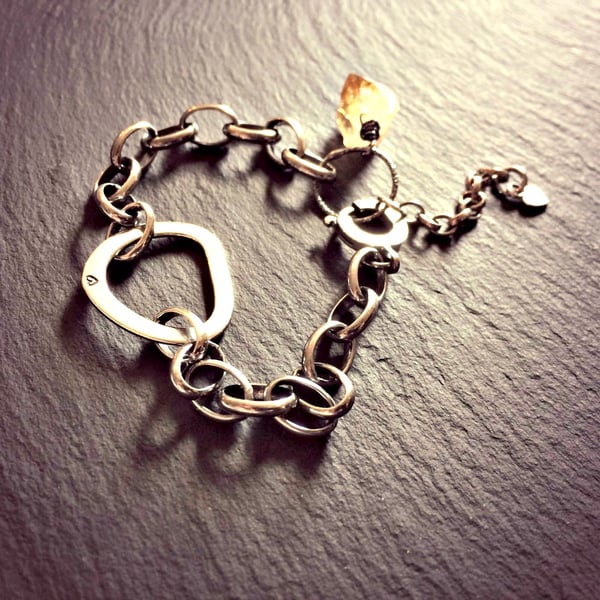 Citrine & Dream - handmade chain bracelet featuring Citrine - November - Silver