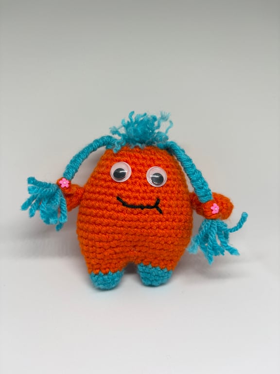 Handmade Crochet Cute Monster Keychain Charm