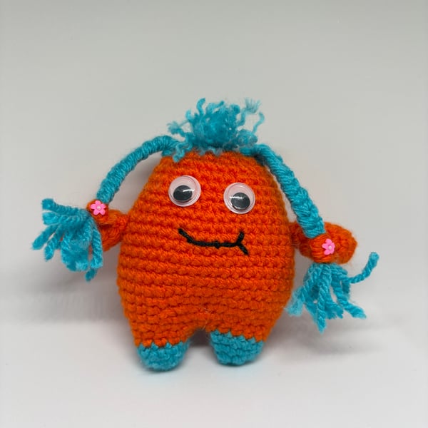 Handmade Crochet Cute Monster Keychain Charm