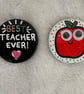 Best Teacher Ever Hand Painted Pebble Magnet Gift Set - Teacher Thank You Gift - Image 2