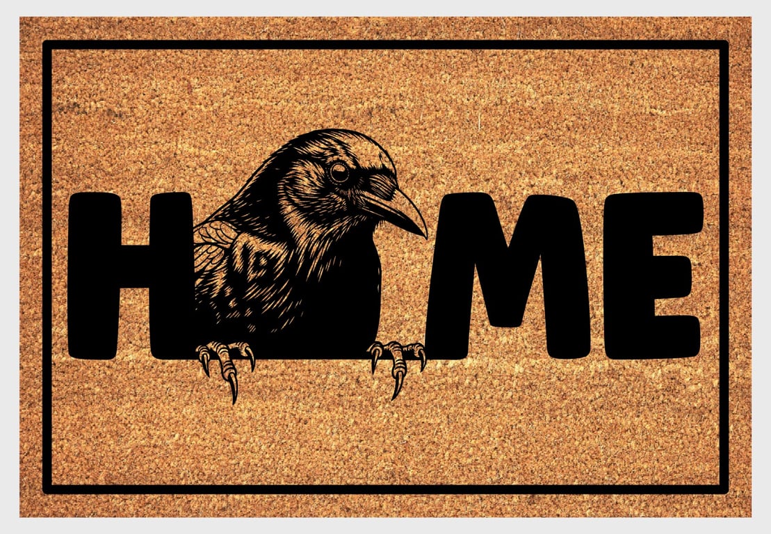Black Bird Door Mat No.2 - Blackbird Welcome Mat - 3 Sizes