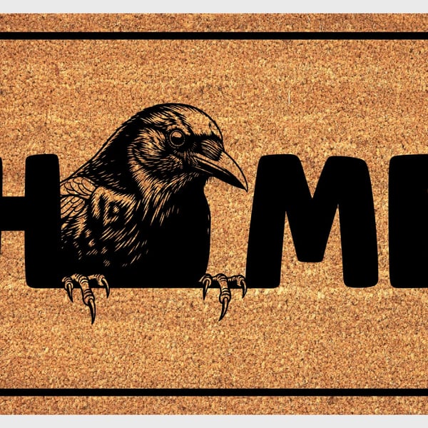 Black Bird Door Mat No.2 - Blackbird Welcome Mat - 3 Sizes