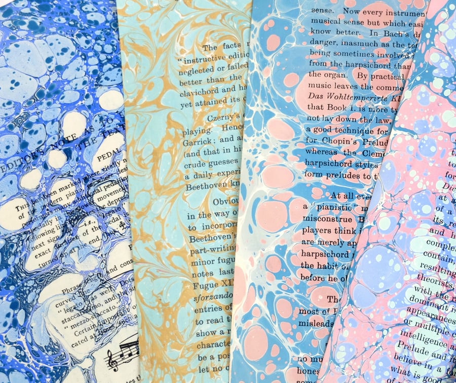 Marbled vintage music ephemera sheets 