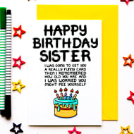 Funny Birthday Card For Sister, Joke Birthday Card From Brother, Sister 