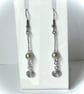 Silver Spiral and Bead Earrings