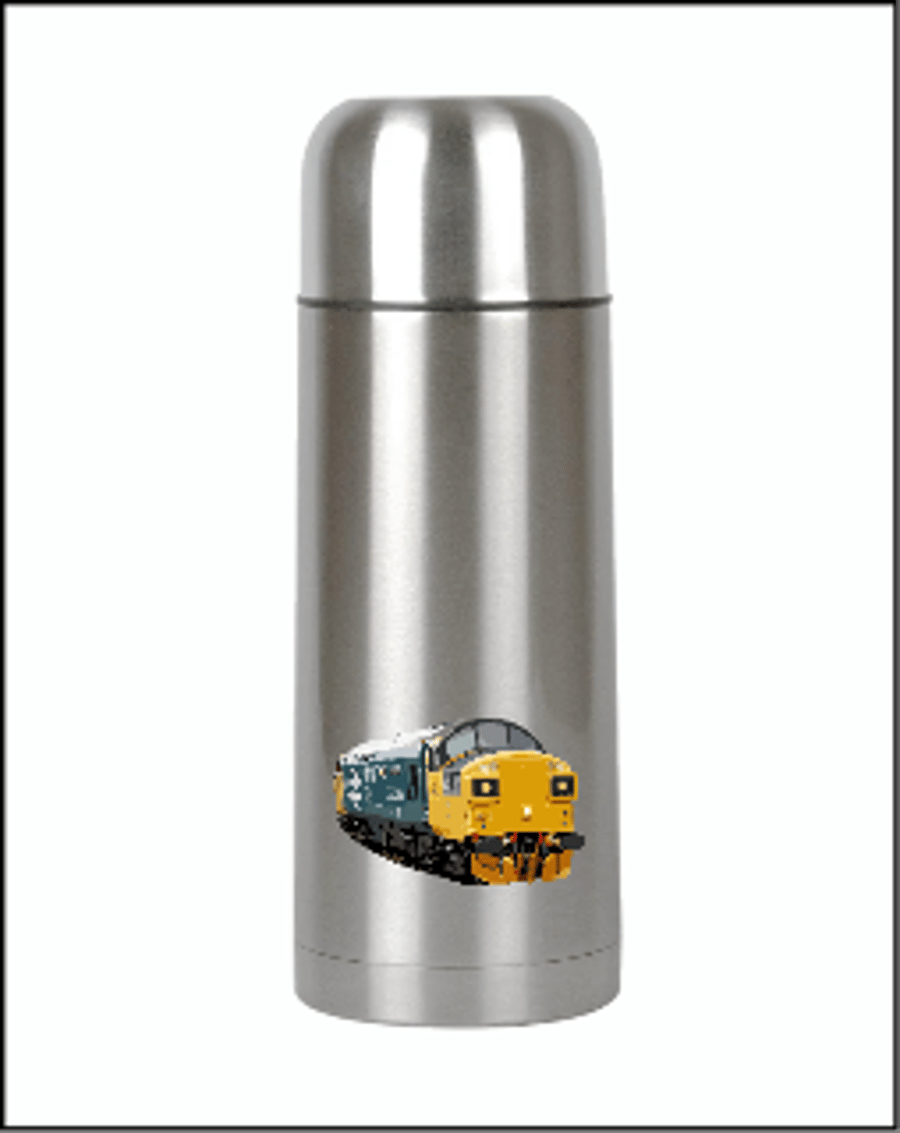 diesel train,37 design ,stainless steel, flask,british railway,class 37 diesel  