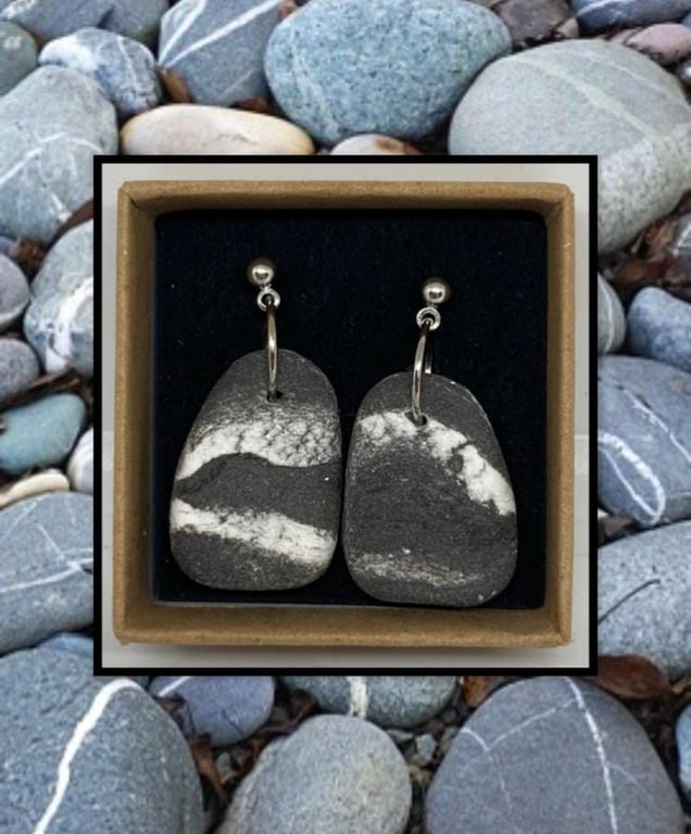 Beach stone lightweight clay earrings