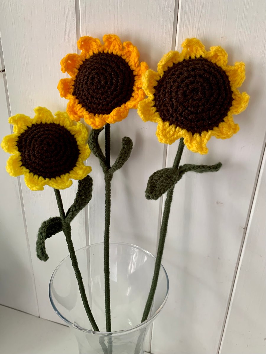 Sunflower, handmade crochet sunflower, forever flowers