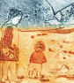 A Day at the beach part 1 - Cornwall holiday - handmade print - Image 3