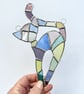 Stained Glass Patchwork Cat Suncatcher - Handmade Decoration - Pastel - Image 6